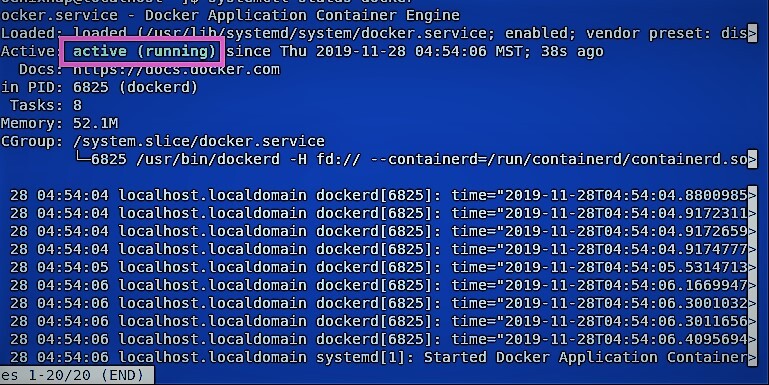 docker-active-running-centos-8 img