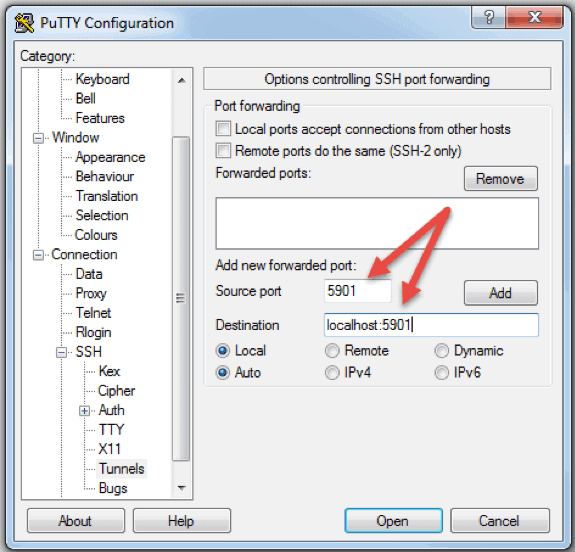 putty configuration