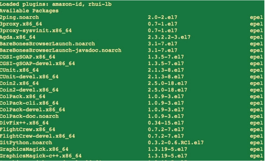 ضع قائمة بجميع الحزم المتاحة ضمن EPEL Repo على CentOS RHEL Fedora Linux img